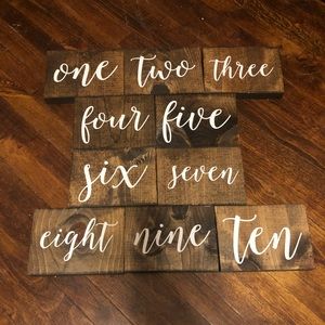 *Wedding* Table number signs 1-10